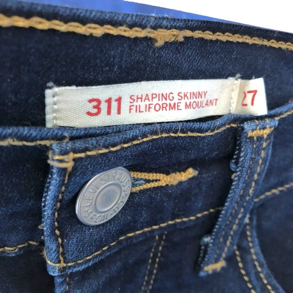 Levi’s 311 Shaping Skinny Jeans Dark Blue Size 27 Mid Rise - Picture 12 of 13